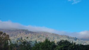 Clouds over hills